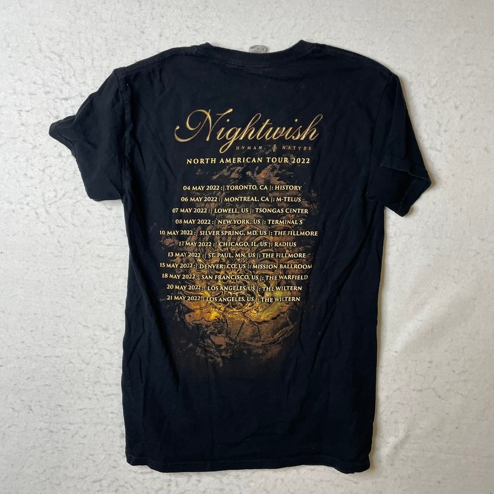 Nightwish Human‎ Nature North American Tour 2022 T Shirt Size Small Black Gildan - Picture 3 of 6